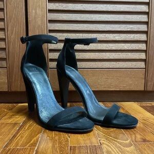 Elegant Black Ankle Strap Heels